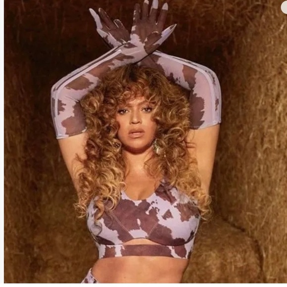 adidasx Ivy Park cow-print bra top M - Picture 3 of 8